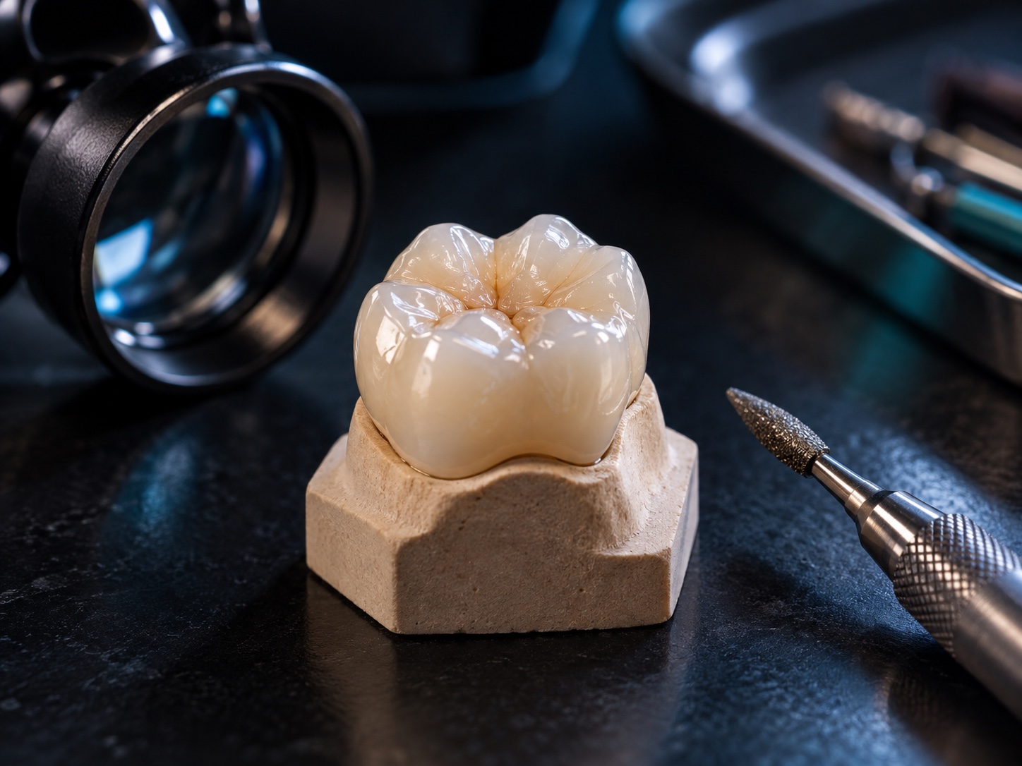 Finished zirconia crown example
